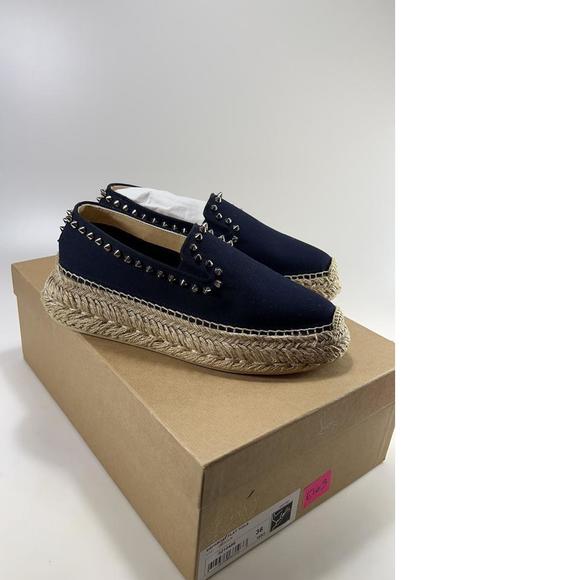 Espaboat WOMEN'S Navy Blue Spike Slip On Slides Shoes Espadrilles E163 - Picture 3 of 12